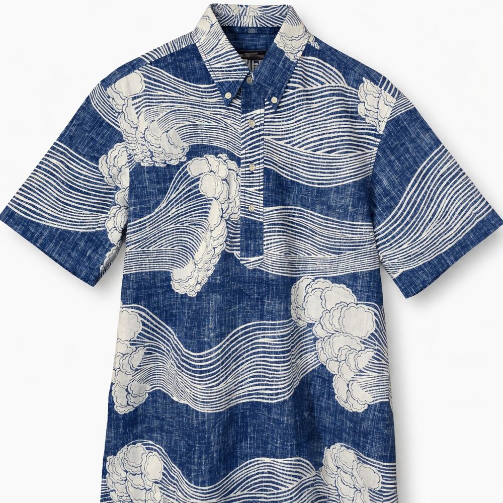 Reyn Spooner Horizon Tide Classic Pullover Shirt Dress Blue